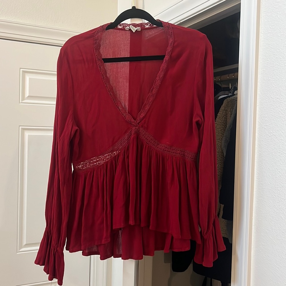 Red Boho Blouse | Forever 21 | Size Medium